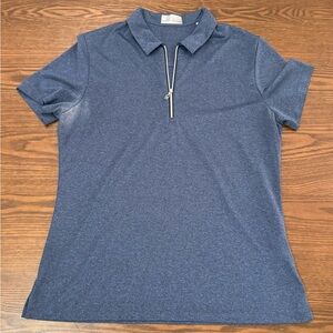 Women’s Callaway Short Sleeve Blue Quarter Zip Golf Shirt, size M